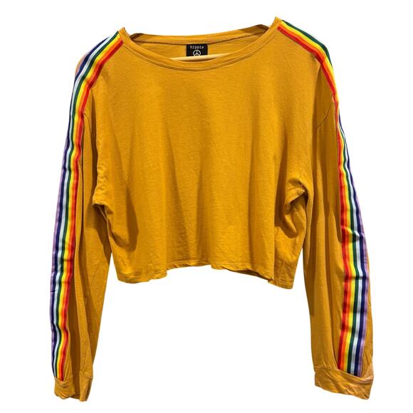 Y2K, 90's, Retro, Skater Yellow and Rainbow Crop Top - Picture 2 of 6